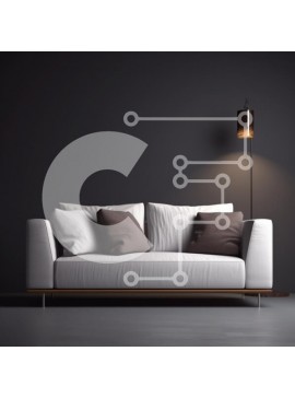 Intra Συλλεκτικό Ξύλινο Παζλ Plywood  4mm - Μοντέρνο μινιμαλιστικό σαλόνι με λευκό καναπέ και φωτιστικό δαπέδου Σε Ξύλινο Κουτί - Διαστάσεις Puzzle: 10x10 cm – 25 κομμάτια