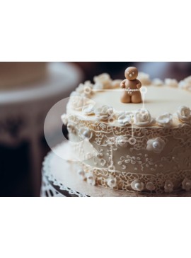 Σετ των 2 Intra Συλλεκτικό Ξύλινο Παζλ Plywood  4mm - Διακοσμητικό κέικ με ειδώλιο μελόψωμο και διακοσμήσεις με λουλούδια Σε Ξύλινο Κουτί - Διαστάσεις: 10x10 cm – 25 κομμάτια