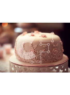 Σετ των 2 Intra Συλλεκτικό Ξύλινο Παζλ Plywood  4mm - Κομψή φλοράλ τούρτα Σε Ξύλινο Κουτί - Διαστάσεις: 10x10 cm – 25 κομμάτια