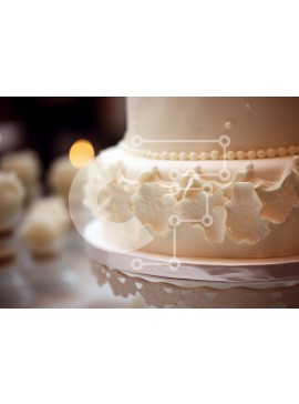 Σετ των 2 Intra Συλλεκτικό Ξύλινο Παζλ Plywood  4mm - Κομψή λευκή τούρτα με περίπλοκα διακοσμητικά Σε Ξύλινο Κουτί - Διαστάσεις: 10x10 cm – 25 κομμάτια