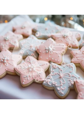 Σετ των 2 Intra Συλλεκτικό Ξύλινο Παζλ Plywood  4mm - Διακοσμημένα μπισκότα σε σχήμα αστεριού Σε Ξύλινο Κουτί - Διαστάσεις: 10x10 cm – 25 κομμάτια