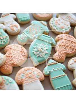 Σετ των 2 Intra Συλλεκτικό Ξύλινο Παζλ Plywood  4mm - Διακοσμητικά μπισκότα σε παστέλ χρώματα Σε Ξύλινο Κουτί - Διαστάσεις: 10x10 cm – 25 κομμάτια