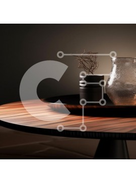 Intra Συλλεκτικό Ξύλινο Παζλ Plywood  4mm - Κομψό στρογγυλό ξύλινο τραπέζι με διακοσμητικά στοιχεία Σε Ξύλινο Κουτί - Διαστάσεις Puzzle: 10x10 cm – 25 κομμάτια