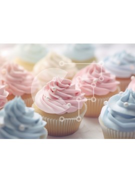 Σετ των 2 Intra Συλλεκτικό Ξύλινο Παζλ Plywood  4mm - Παστέλ Cupcakes με Swirled Frosting Σε Ξύλινο Κουτί - Διαστάσεις: 10x10 cm – 25 κομμάτια