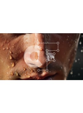 Σετ των 2 Intra Συλλεκτικό Ξύλινο Παζλ Plywood  4mm - Κοντινό πλάνο ενός προσώπου με σταγονίδια νερού Σε Ξύλινο Κουτί - Διαστάσεις: 10x10 cm – 25 κομμάτια