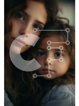 Intra Συλλεκτικό Ξύλινο Παζλ Plywood  4mm - Οικείο πορτρέτο μιας γυναίκας και ενός νεαρού κοριτσιού Σε Ξύλινο Κουτί - Διαστάσεις Puzzle: 10x10 cm – 25 κομμάτια