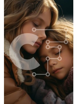 Intra Συλλεκτικό Ξύλινο Παζλ Plywood  4mm - Δύο κορίτσια που μοιράζονται μια ήσυχη στιγμή Σε Ξύλινο Κουτί - Διαστάσεις Puzzle: 10x10 cm – 25 κομμάτια