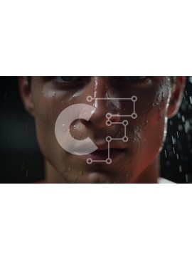 Intra Συλλεκτικό Ξύλινο Παζλ Plywood  4mm - Κοντινό πλάνο ενός νεαρού άνδρα με υγρό δέρμα Σε Ξύλινο Κουτί - Διαστάσεις Puzzle: 10x10 cm – 25 κομμάτια