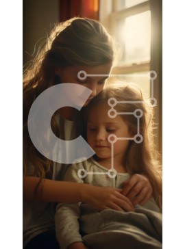 Intra Συλλεκτικό Ξύλινο Παζλ Plywood  4mm - Μητέρα και κόρη σε οικεία στιγμή Σε Ξύλινο Κουτί - Διαστάσεις Puzzle: 10x10 cm – 25 κομμάτια