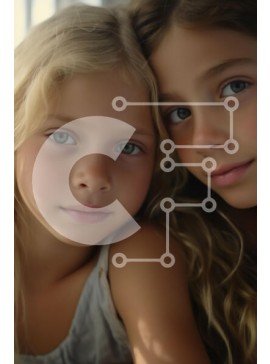 Intra Συλλεκτικό Ξύλινο Παζλ Plywood  4mm - Δύο νεαρά κορίτσια μοιράζονται μια στιγμή Σε Ξύλινο Κουτί - Διαστάσεις Puzzle: 10x10 cm – 25 κομμάτια