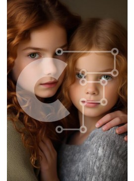 Intra Συλλεκτικό Ξύλινο Παζλ Plywood  4mm - Πορτρέτο δύο νεαρών κοριτσιών που αγκαλιάζονται Σε Ξύλινο Κουτί - Διαστάσεις Puzzle: 10x10 cm – 25 κομμάτια