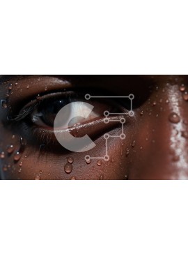 Σετ των 2 Intra Συλλεκτικό Ξύλινο Παζλ Plywood  4mm - Κοντινό πλάνο ενός ανθρώπινου ματιού με σταγονίδια νερού Σε Ξύλινο Κουτί - Διαστάσεις: 10x10 cm – 25 κομμάτια