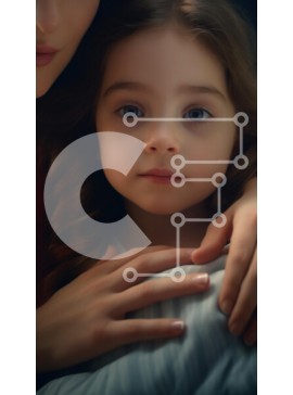 Intra Συλλεκτικό Ξύλινο Παζλ Plywood  4mm - Κοντινό πλάνο πορτρέτο ενός νεαρού κοριτσιού με ενήλικη παρουσία Σε Ξύλινο Κουτί - Διαστάσεις Puzzle: 10x10 cm – 25 κομμάτια