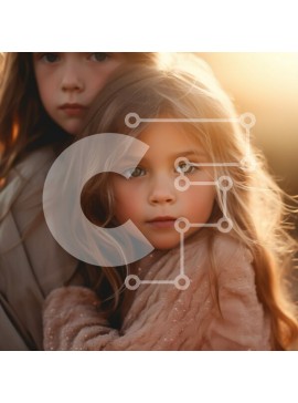 Intra Συλλεκτικό Ξύλινο Παζλ Plywood  4mm - Πορτρέτο δύο νεαρών κοριτσιών στο φως της Χρυσής Ώρας Σε Ξύλινο Κουτί - Διαστάσεις Puzzle: 10x10 cm – 25 κομμάτια