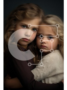 Intra Συλλεκτικό Ξύλινο Παζλ Plywood  4mm - Δύο νεαρά κορίτσια που αγκαλιάζονται Σε Ξύλινο Κουτί - Διαστάσεις Puzzle: 10x10 cm – 25 κομμάτια