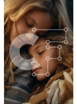 Intra Συλλεκτικό Ξύλινο Παζλ Plywood  4mm - Τρυφερή στιγμή ανάμεσα σε δύο νεαρά κορίτσια Σε Ξύλινο Κουτί - Διαστάσεις Puzzle: 10x10 cm – 25 κομμάτια