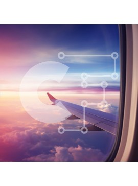 Intra Συλλεκτικό Ξύλινο Παζλ Plywood  4mm - Πτέρυγα αεροπλάνου πάνω από τα σύννεφα στο ηλιοβασίλεμα Σε Ξύλινο Κουτί - Διαστάσεις Puzzle: 10x10 cm – 25 κομμάτια