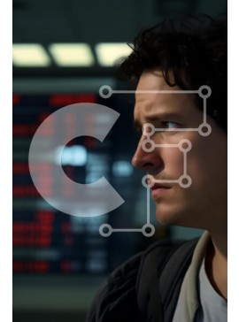 Intra Συλλεκτικό Ξύλινο Παζλ Plywood  4mm - Στοχαστικός άνθρωπος στο αεροδρόμιο Σε Ξύλινο Κουτί - Διαστάσεις Puzzle: 10x10 cm – 25 κομμάτια