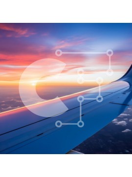 Intra Συλλεκτικό Ξύλινο Παζλ Plywood  4mm - Πτέρυγα αεροπλάνου πέρα ​​από το ηλιοβασίλεμα Σε Ξύλινο Κουτί - Διαστάσεις Puzzle: 10x10 cm – 25 κομμάτια