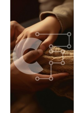 Intra Συλλεκτικό Ξύλινο Παζλ Plywood  4mm - Η οικεία στιγμή της σύνδεσης μεταξύ των χεριών Σε Ξύλινο Κουτί - Διαστάσεις Puzzle: 10x10 cm – 25 κομμάτια