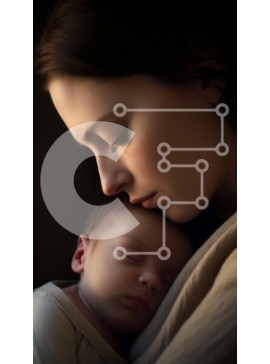 Intra Συλλεκτικό Ξύλινο Παζλ Plywood  4mm - Μητέρα και μωρό σε τρυφερή στιγμή Σε Ξύλινο Κουτί - Διαστάσεις Puzzle: 10x10 cm – 25 κομμάτια