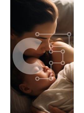 Intra Συλλεκτικό Ξύλινο Παζλ Plywood  4mm - Μητέρα και μωρό μοιράζονται μια ειρηνική στιγμή Σε Ξύλινο Κουτί - Διαστάσεις Puzzle: 10x10 cm – 25 κομμάτια