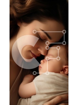 Intra Συλλεκτικό Ξύλινο Παζλ Plywood  4mm - Μητέρα και μωρό σε μια τρυφερή στιγμή Σε Ξύλινο Κουτί - Διαστάσεις Puzzle: 10x10 cm – 25 κομμάτια