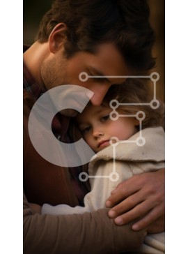 Intra Συλλεκτικό Ξύλινο Παζλ Plywood  4mm - Πατέρας και παιδί αγκαλιάζονται σε ένα ζεστό περιβάλλον Σε Ξύλινο Κουτί - Διαστάσεις Puzzle: 10x10 cm – 25 κομμάτια