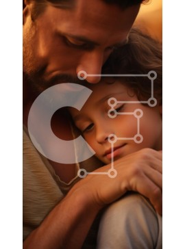 Intra Συλλεκτικό Ξύλινο Παζλ Plywood  4mm - Πατέρας και παιδί αγκαλιάζονται σε ένα ζεστό περιβάλλον Σε Ξύλινο Κουτί - Διαστάσεις Puzzle: 10x10 cm – 25 κομμάτια