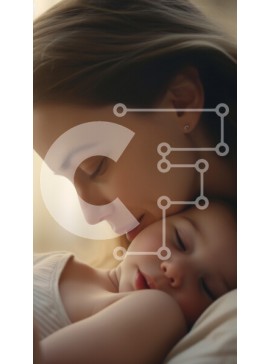 Intra Συλλεκτικό Ξύλινο Παζλ Plywood  4mm - Τρυφερή στιγμή μεταξύ μητέρας και παιδιού Σε Ξύλινο Κουτί - Διαστάσεις Puzzle: 10x10 cm – 25 κομμάτια