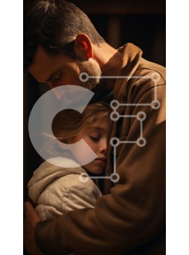 Intra Συλλεκτικό Ξύλινο Παζλ Plywood  4mm - Πατέρας και κόρη αγκαλιάζονται Σε Ξύλινο Κουτί - Διαστάσεις Puzzle: 10x10 cm – 25 κομμάτια