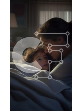 Intra Συλλεκτικό Ξύλινο Παζλ Plywood  4mm - Μητέρα και παιδί σε μια ζεστή στιγμή Σε Ξύλινο Κουτί - Διαστάσεις Puzzle: 10x10 cm – 25 κομμάτια