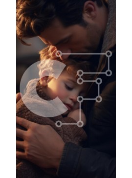 Intra Συλλεκτικό Ξύλινο Παζλ Plywood  4mm - Τρυφερή αγκαλιά μεταξύ γονέα και παιδιού Σε Ξύλινο Κουτί - Διαστάσεις Puzzle: 10x10 cm – 25 κομμάτια