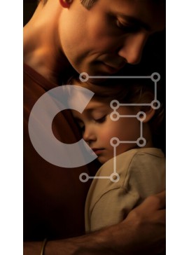 Intra Συλλεκτικό Ξύλινο Παζλ Plywood  4mm - Η οικεία αγκαλιά μεταξύ ενός ενήλικα και ενός παιδιού Σε Ξύλινο Κουτί - Διαστάσεις Puzzle: 10x10 cm – 25 κομμάτια