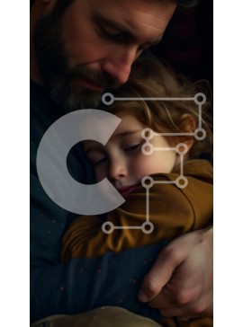 Intra Συλλεκτικό Ξύλινο Παζλ Plywood  4mm - Πατέρας και παιδί αγκαλιά Σε Ξύλινο Κουτί - Διαστάσεις Puzzle: 10x10 cm – 25 κομμάτια