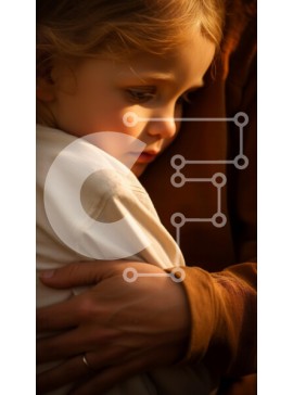 Intra Συλλεκτικό Ξύλινο Παζλ Plywood  4mm - Τρυφερή στιγμή μεταξύ παιδιού και ενήλικα Σε Ξύλινο Κουτί - Διαστάσεις Puzzle: 10x10 cm – 25 κομμάτια