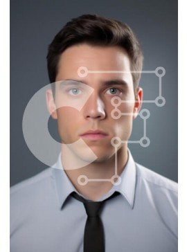 Intra Συλλεκτικό Ξύλινο Παζλ Plywood  4mm - Σοβαρός νεαρός άνδρας με επαγγελματική ενδυμασία Σε Ξύλινο Κουτί - Διαστάσεις Puzzle: 10x10 cm – 25 κομμάτια