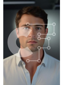 Intra Συλλεκτικό Ξύλινο Παζλ Plywood  4mm - Πορτρέτο ενός σοβαρού άνδρα με λευκό πουκάμισο Σε Ξύλινο Κουτί - Διαστάσεις Puzzle: 10x10 cm – 25 κομμάτια