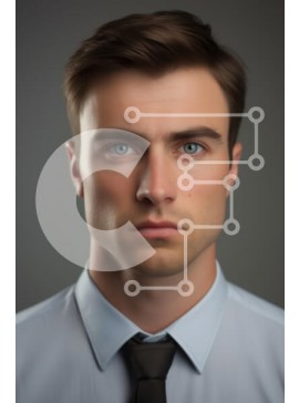 Intra Συλλεκτικό Ξύλινο Παζλ Plywood  4mm - Σοβαρός νεαρός άνδρας με επίσημη ενδυμασία Σε Ξύλινο Κουτί - Διαστάσεις Puzzle: 10x10 cm – 25 κομμάτια