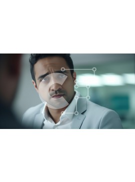 Intra Συλλεκτικό Ξύλινο Παζλ Plywood  4mm - Νεαρός άνδρας με γκρι κοστούμι με έντονη έκφραση Σε Ξύλινο Κουτί - Διαστάσεις Puzzle: 10x10 cm – 25 κομμάτια