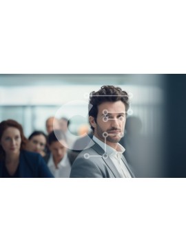 Intra Συλλεκτικό Ξύλινο Παζλ Plywood  4mm - Στοχαστικός επαγγελματίας σε επιχειρηματική συνάντηση Σε Ξύλινο Κουτί - Διαστάσεις Puzzle: 10x10 cm – 25 κομμάτια