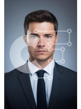 Intra Συλλεκτικό Ξύλινο Παζλ Plywood  4mm - Επαγγελματικό πορτρέτο ενός νεαρού άνδρα Σε Ξύλινο Κουτί - Διαστάσεις Puzzle: 10x10 cm – 25 κομμάτια