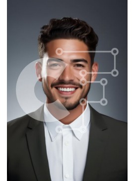 Intra Συλλεκτικό Ξύλινο Παζλ Plywood  4mm - Χαμογελαστός νεαρός άνδρας με επίσημη ενδυμασία Σε Ξύλινο Κουτί - Διαστάσεις Puzzle: 10x10 cm – 25 κομμάτια