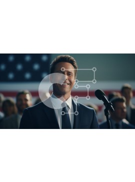 Intra Συλλεκτικό Ξύλινο Παζλ Plywood  4mm - Χαρισματικός Ομιλητής σε Πολιτικό Συλλαλητήριο Σε Ξύλινο Κουτί - Διαστάσεις Puzzle: 10x10 cm – 25 κομμάτια