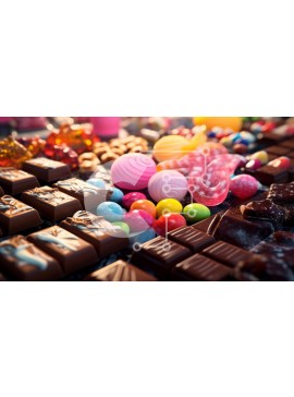 Σετ των 2 Intra Συλλεκτικό Ξύλινο Παζλ Plywood  4mm - Πολύχρωμη σειρά από καραμέλες και σοκολάτες Σε Ξύλινο Κουτί - Διαστάσεις: 10x10 cm – 25 κομμάτια