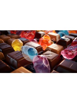 Σετ των 2 Intra Συλλεκτικό Ξύλινο Παζλ Plywood  4mm - Πολύχρωμη ποικιλία από σοκολάτες και καραμέλες Σε Ξύλινο Κουτί - Διαστάσεις: 10x10 cm – 25 κομμάτια