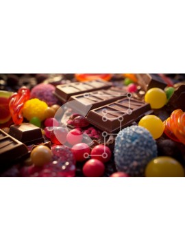 Σετ των 2 Intra Συλλεκτικό Ξύλινο Παζλ Plywood  4mm - Πολύχρωμη οθόνη καραμέλας και σοκολάτας Σε Ξύλινο Κουτί - Διαστάσεις: 10x10 cm – 25 κομμάτια