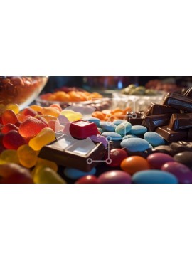 Σετ των 2 Intra Συλλεκτικό Ξύλινο Παζλ Plywood  4mm - Πολύχρωμη ποικιλία από καραμέλες και σοκολάτες Σε Ξύλινο Κουτί - Διαστάσεις: 10x10 cm – 25 κομμάτια