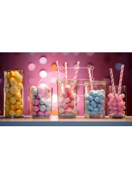 Σετ των 2 Intra Συλλεκτικό Ξύλινο Παζλ Plywood  4mm - Πολύχρωμη επίδειξη καραμέλας σε βάζα Σε Ξύλινο Κουτί - Διαστάσεις: 10x10 cm – 25 κομμάτια