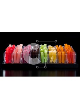 Σετ των 2 Intra Συλλεκτικό Ξύλινο Παζλ Plywood  4mm - Ποικιλία πολύχρωμων καραμέλες Σε Ξύλινο Κουτί - Διαστάσεις: 10x10 cm – 25 κομμάτια